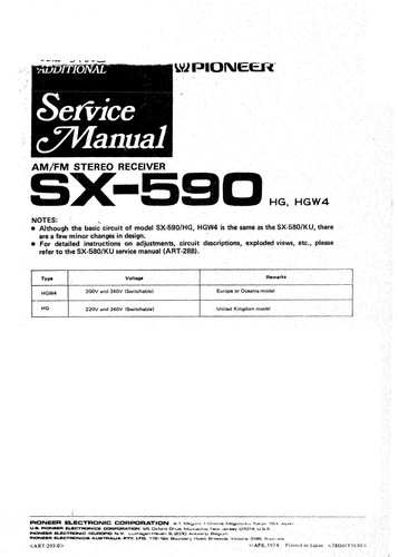 Service manuel instructions - service, d'instructions