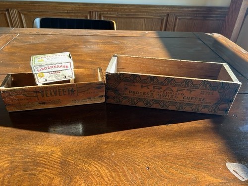 Wood cheese boxes kraft - cheese,