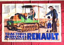 roger BRODERS : rare affiche tracteurs agricoles a chenilles RENAULT / 1922 ?