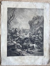 Bear Hunt Etching 18th Century