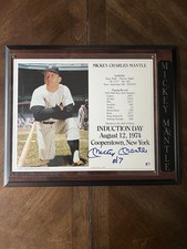 Mickey Mantle Autographed Induction Day Plaque
