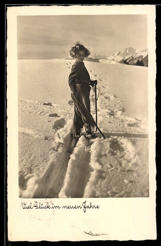 Fille faisant ski fond - fille,