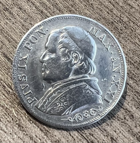 Antique pius coin brooch - antique,