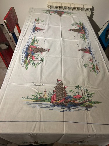 Belle nappe broderie - broderie, main