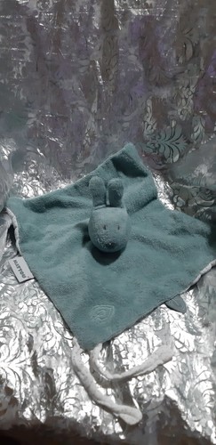 Doudou plat lapin - plat, bleu
