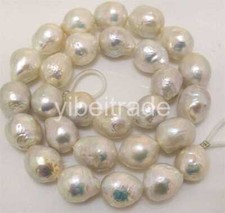  14-16mm White High Luster Large Edison Baroque Pearl Loose beads for Necklace