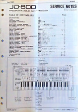 Roland JD-800 Synthesizer Keyboard Original Service Manual Notes Book Japan 1991