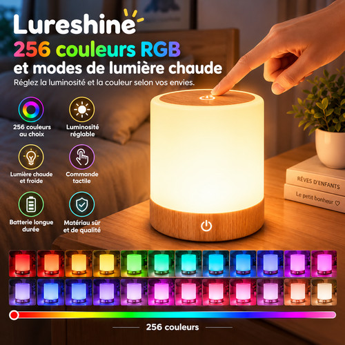 Lampe chevet led rgb 256 - de,