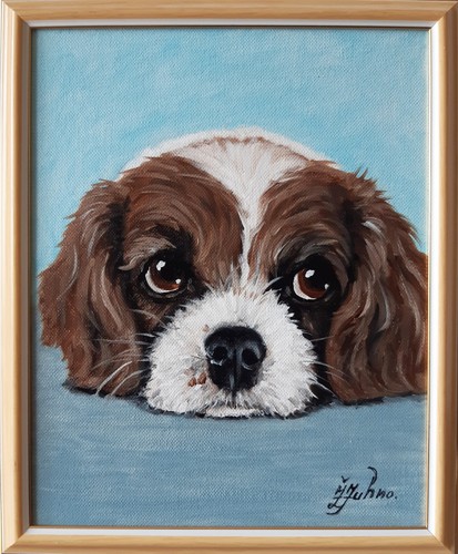 Peinture huile cavalier - peinture, à