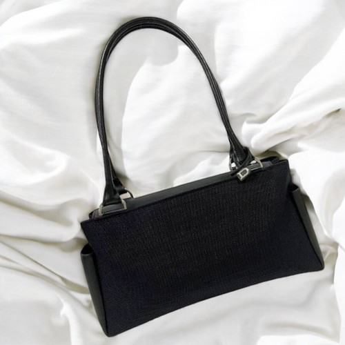 Delvaux black canvas leather - delvaux,