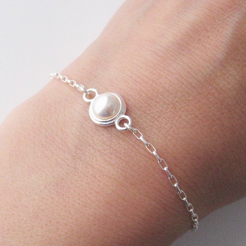 Bracelet perle crème