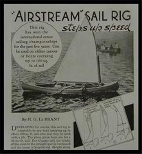 Airstream Canoe SAIL RIG 1937 How-To build PLANS 5 year Champ