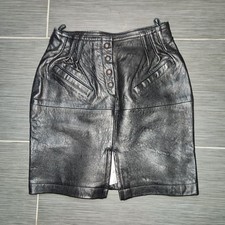 Vintage Cuir Veritable Leather Mini Skirt Size 38