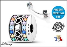 ♥ Joli Charm Multicœurs et Perles - Pour bracelet PANDORA - Argent Sterling 925
