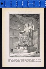Chryselephantine Statue of Zeus Olympia -1915 Greece Illustration
