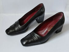 chaussure escarpin femme 36C (4) noire talon bois 6 cm doublée cuir Ana S.Marin