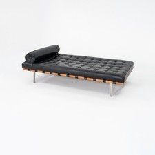 1980s Mies van der Rohe for Knoll Barcelona Daybed in Black Leather, Model 258L