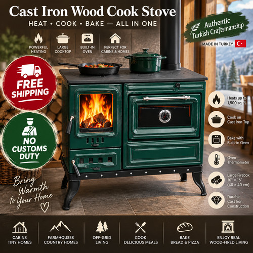 Cuisinière bois fonte - bois,