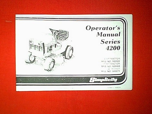 Simplicity tractor series 4200 - tractor,