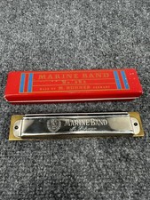 Vintage Hohner Marine Band Harmonica 14 Hhole #365 G Original Box
