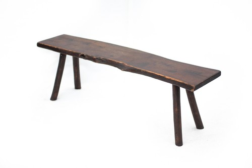 Banc bois brutaliste vintage