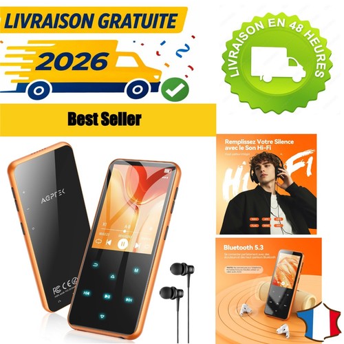 Agptek lecteur mp3 bluetooth - lecteur,