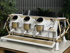SAN REMO CAFE RACER 3 GROUP WHITE & GOLD CUSTOM ESPRESSO COFFEE MACHINE CAFE