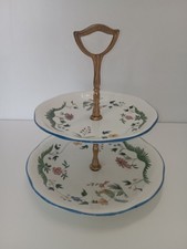 Vintage Gien Porcelain / Ceramic 2 Tier Cake Display