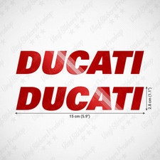 Kit 2 Stickers DUCATI 15 cm ROUGE Brillant réservoir autocollant tuning carénage