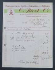 Invoice 1930 VILLEURBANNE cycle RIVET tricycle for children bike illustrated 40
