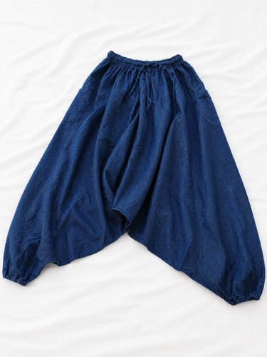 Pantalon sarouel femme bleu