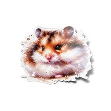 Pack x5 AUTOCOLLANTS STICKERS vinyle Hamster mignon aquarelle animal compagnie