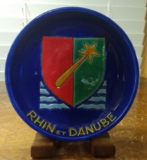 Vtg. Emax Longwy Decore A La Main France Shallow 5" Diameter Bowl Rhin Et Danube