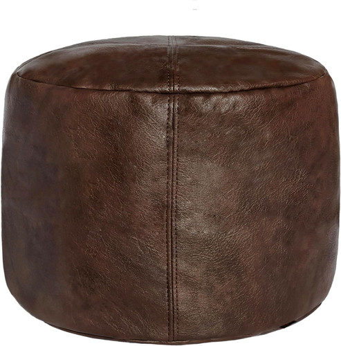 Unstuffed faux leather - faux, pouf