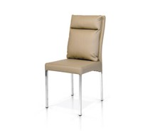 Chaise Cuir Éco Moderne Salon Bureau Cuisine Design Set 4 Pièces Jambes Acier