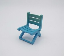PLAYMOBIL (R235) MODERN HOUSE - Blue Folding Garden Chair 4279 (Yellowed)