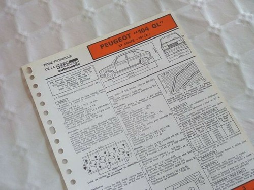 Fiche technique peugeot 104 - fiche,