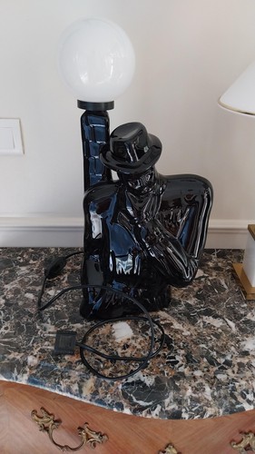 Lampe vintage black ceramic - black,