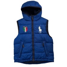 Polo Ralph Lauren Lake Placid Italy Body Warmer Gilet Vest Hooded Puffer Blue M