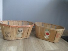 Lot of 2 Wooden Crates Vintage Decorative Fruits Vegetables Moroccan Products