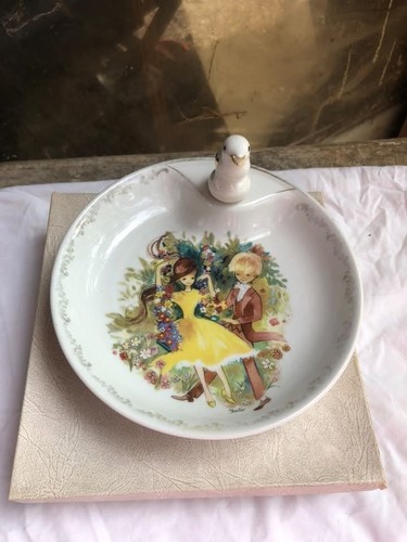 Assiette bouillie vintage - assiette,
