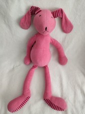 ancien grand Doudou peluche lapin rose 56cm printemps