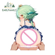 EARLFAMILY 5.1" Hand Off Underwear Car Stickers Anime Cute Girl Decal 