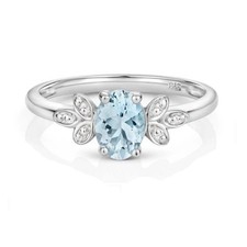 Bague aigue-marine et diamant