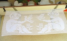 Rideau brise-vue dentelle de crochet en coton. Création crochet fait main.