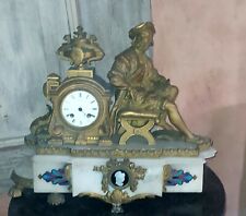 Pendule XIX ème Regule et Albatre à restaurer ou pour pièce C.Detouche