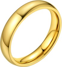 Bague Acier Inoxydable Or 4mm