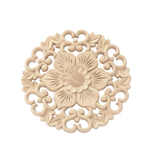 Rosace bois brut applique - rosace,