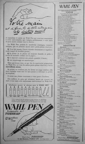 Publicité 1923 wahl - publicitÉ,