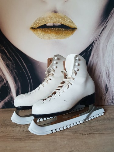 Paire patins glace blanc - patins,